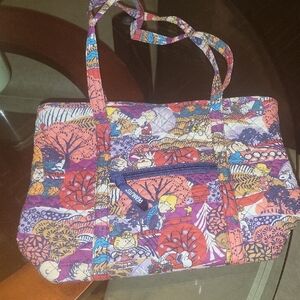 Vera Bradley Peanuts Fall Tote Bag with Paisley Print